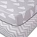 Jomolly Crib Sheets, 2 Pack Unisex Clouds and Chevron Fitted Soft Jersey Cotton Bedding