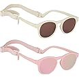 HXS 2 Pack Toddler Sunglasses Polarized with Strap for 0-24 Months/2-12 Years Kids, Girls Boys Baby Glasses UV Protection