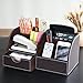 Oak Leaf Home Office Supplies Leather Desk Organizer 6 Compartment Storage Box with Drawer,Multi-function