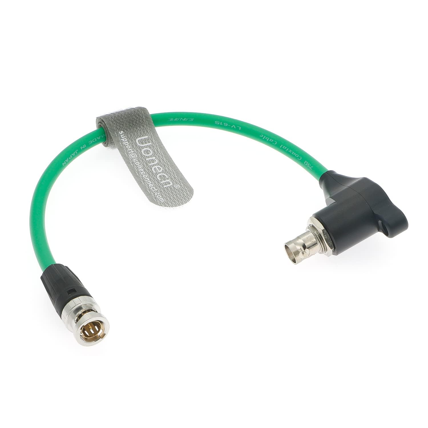 Uonecn HD SDI Protection Cable SDI Cable Zinc Plated BNC Male to Right Angle BNC Female for RED Komodo Camera 20CM (Green)