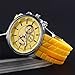 HACBIWA Sports Women Men 3-Eye Yellow Quartz Silicon Wrist Watches