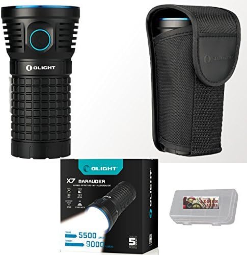 Olight X7 Marauder 9,000 Lumens 3x Cree XHP70 CW LED Flashlight, VARIABLE-OUTPUT SIDE-SWITCH, Holster and LegionArms 18650 Battery Case by Olight X7 Marauder