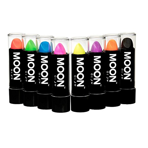 Moon Glow - BlacklightÂ Neon UV LipstickÂ 0.16oz PastelÂ Set of 8 colorsÂ â€“ Glows brightly under Blacklights/UV Lighting!