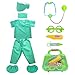 Fedio Kid’s Scrubs Role Play Costume Dress up Set with Medical Toy Kit for Toddler Children Ages 3-5 (Green)