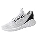 Hetohec Sport Baseball Shoes Knitted Fashion Outdoor Sneakers Lightweight Gym Athletic Shoe for Men Trail Workout(1266White46)