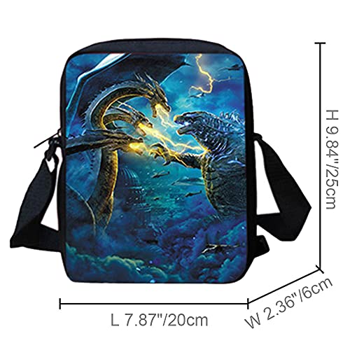 MATMO Monster Dragon Backpack and Lunch Bag Set for Boys, School Backpacks Shoulder Bag Pencil Case (Monster Dragon Backpack Set 13)
