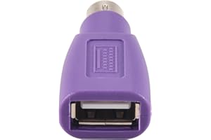 FUDTRO PS2 to USB Connector, Computer Mouse and Keyboard Mini Adapter, Mouse and Keyboard Converter, Purple, 411925