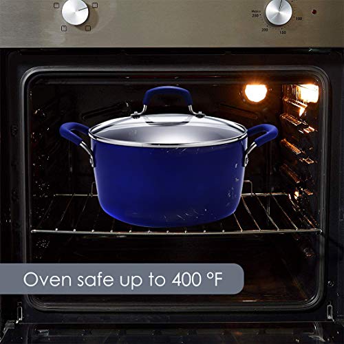 Momscook Stockpot 5Quart Covered Dutch Oven, Classic Brights Hard