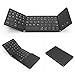 Foldable Bluetooth Keyboard, Vive Comb Dual Mode Bluetooth & USB Wired Rechargable Portable Mini BT Wireless Keyboard with Touchpad Mouse for Android, Windows, PC, Tablet-Black