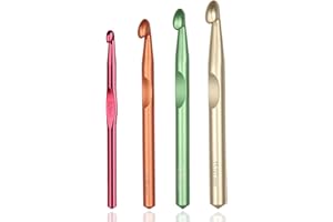 Large Sizes Crochet Hooks 4 pcs Long Crochet Needles Set QLRFFLJOY 8mm 10mm 12mm 15mm Aluminum Alloy Crochet Hook DIY Yarn Weaving Tools for Knitting Blanket, Shawl and Carpet