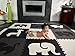 SoftTiles Kids Foam Play Mat - Safari Animals Theme- Nontoxic Puzzle Play Mats for Children's Playrooms or Baby Nursery- Large Floor Tiles for Crawling- Size 6.5 x 6.5 ft (Black, Gray, White) SCSAFBGW