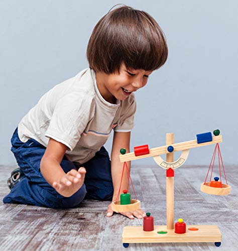 small foot 4592 Balkenwaage / Kinderwaage aus Holz, Zubehör für Kaufmannsladen, inkl. Gewichten, ab 3 Jahren – Bild 4