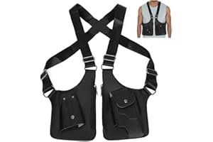 GENERIC Double Shoulder Armpit Bag for Men, Fashion Leather Double Shoulder Straps Holster Wallet Adjustable Oxford Cloth Underarm Anti-Theft Harness for Men- Boyfriend, Father, Teen Gifts (Black)