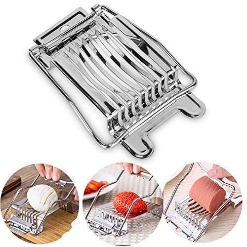 Tearcam Egg Slicer, Boiled Egg Slicer, Egg Cutter Chopper with 7 Cutting Wire in Stainless Steel