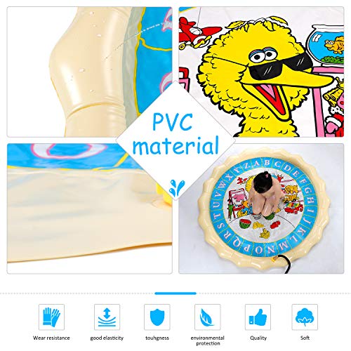 Supkiir Sprinkler Pad for Kids, Splash Play Mat for Learning, Inflatable Water Toys for Boys and Girls-"from A to Z" Outdoor Swimming Party Sprinkler Pool for Toddlers and Children