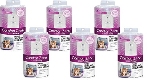 (6 Pack) Comfort Zone with Feliway for Cats Spray, 75 Milliliters