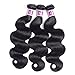 Colorful Queen Brazilian Virgin Hair Body Wave Remy Human Hair 3 Bundles Brazilian Hair Weave Bundles for Women Natural Black Color 8 10 12Inch