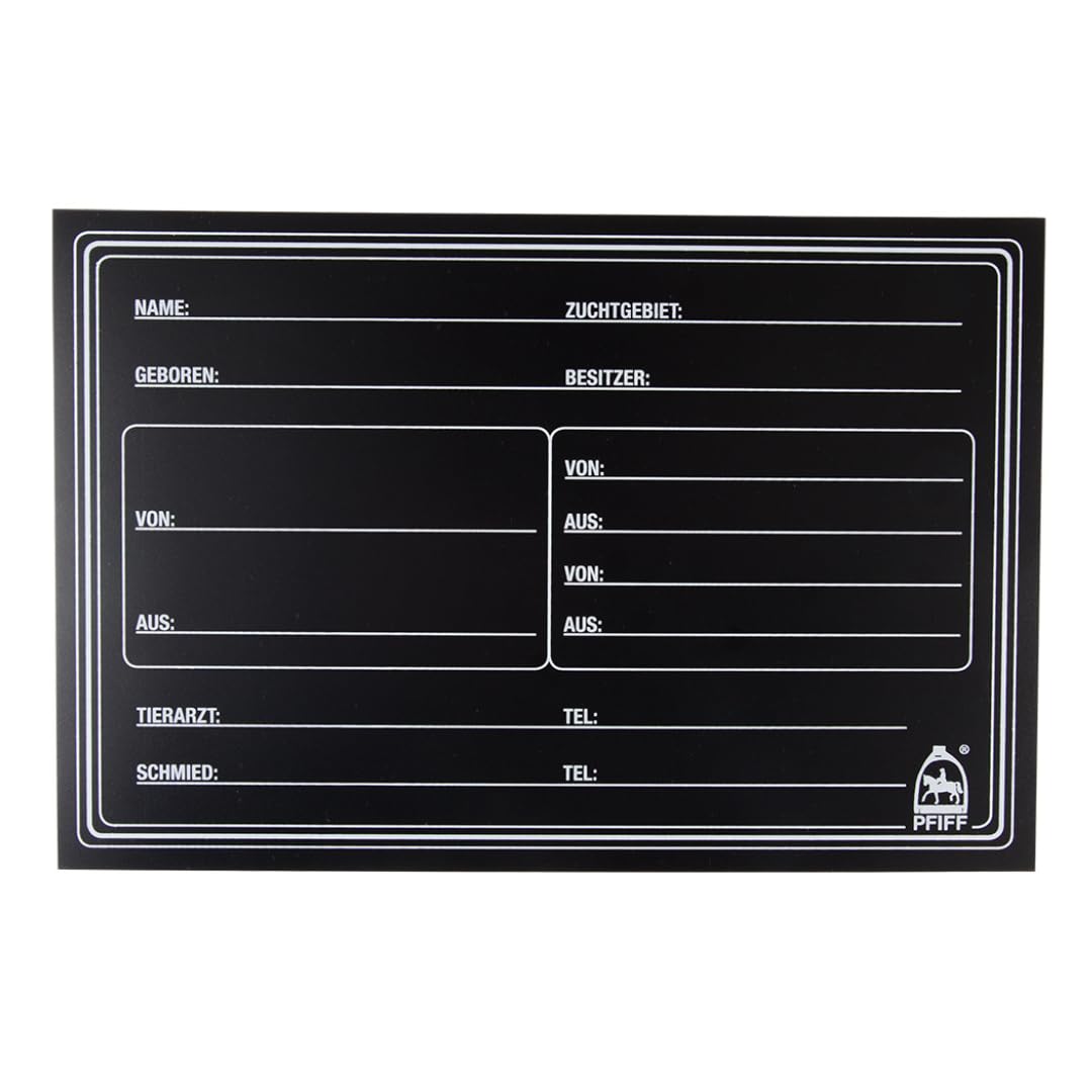 PFIFF 101847 Stable Descent Board Boxing Name Board Name Plate Flexible Material Black 30 cm x 20.5 cm