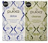 Pukka Caffeine Free Organic Herbal Tea 2 Flavor Variety Bundle: (1) Pukka Organic Detox Tea (20 count), and (1) Pukka Organic Cleanse Tea (20 Count)