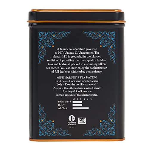 HARNEY & SONS BLACK CASK BOURBON TEA, 20 SACHETS OF SMOKY BLACK TEA WITH LIGHT CARAMEL FLAVORS