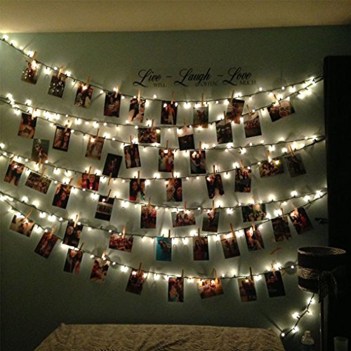 Photo Clips Lights, Fairy 30 LED Lights Battery Operated Dorm Lighting