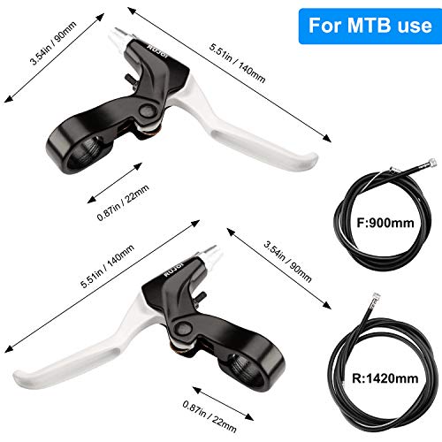 RUJOI Bike Disc Brake Kit, Aluminum Front and Rear Caliper, Full Aluminum Alloy Bicycle Brake Lever, 160mm Rotor, Mechanic Tool-Free Pad Adjuster for Road Bike, Mountain Bike
