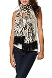 Ed Hardy Mens Skull Knit Scarf - Off White/Black