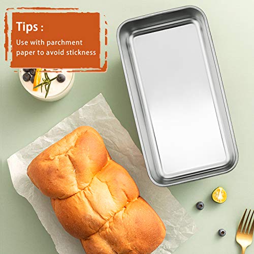 P&P CHEF Loaf Pan Set of 2, 9inch Bread Pans, Stainless Steel Loaf Toast Baking Pans For Bread