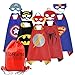 RioRand Dress Up Costumes 5-Pack Cartoon Satin Capes Set With Felt Mask,slap bracelets and Exclusive Bag For Kids Boys