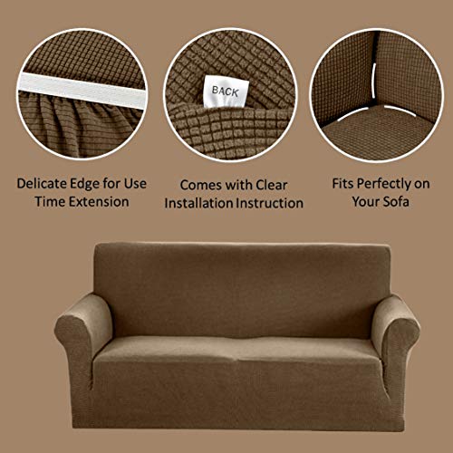 image for Argstar Jacquard Arm Chair Cover, Machine Washable Furniture Protector