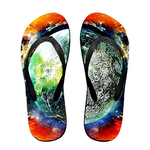 Michael Trollpoe Colorful Colors Planet Sci Fi Space Flip Flops Funny Sandy Flat Thong Sandals Slipper Mat for Men Women