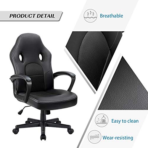 Furmax Office Desk Leather Gaming, High Back Ergonomic Adjustable Racing Task Swivel Executive Computer Chair Headrest… - Image 4