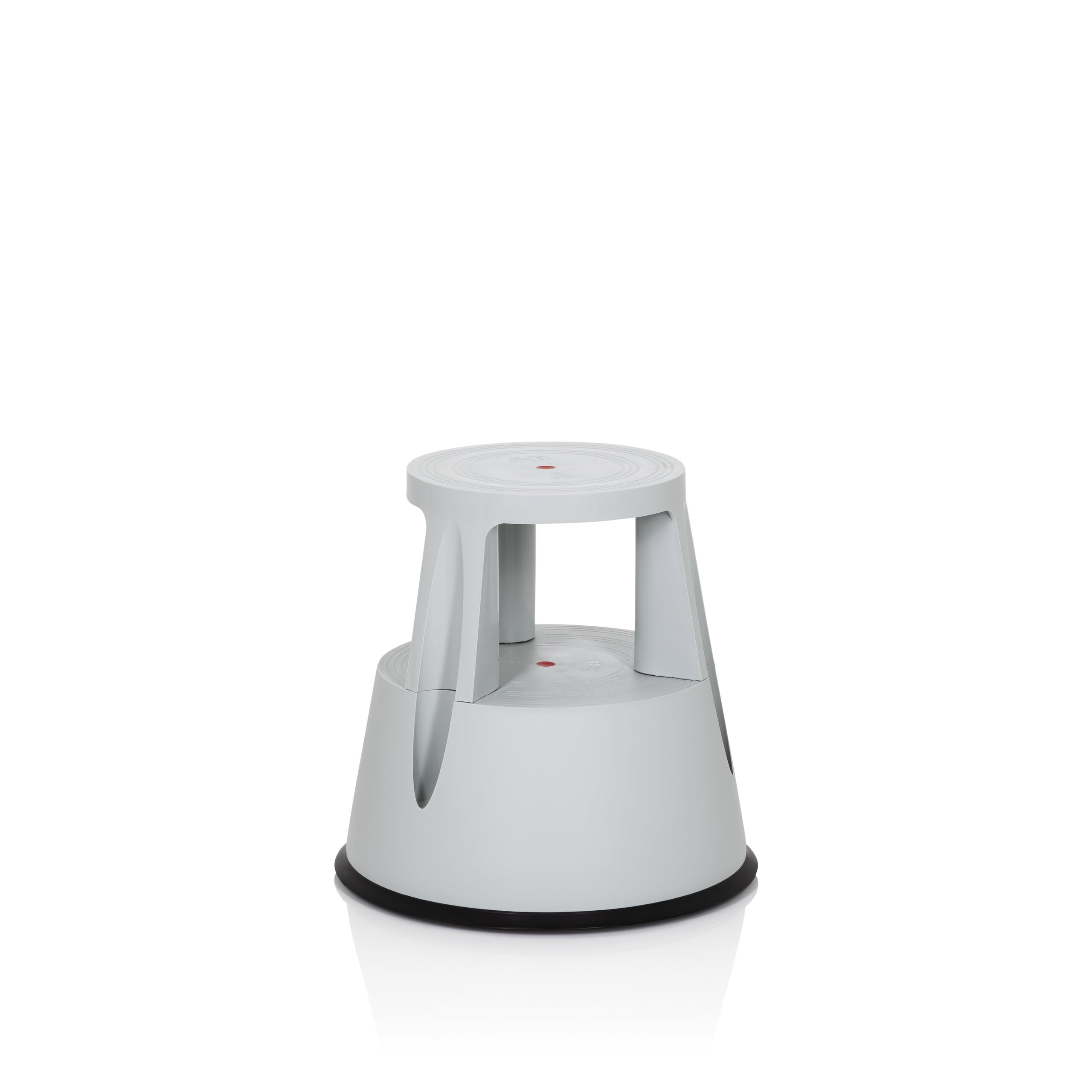 hjh OFFICE Step Stool Plastic Elephant Foot TIO-M I TÜV Tested Height 42 cm Maximum Load 150 kg with Wheels Light Grey