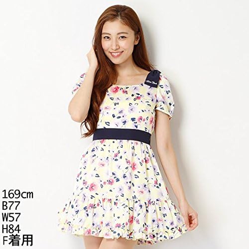 Amazon ハニーバンチ Honey Bunch ワンピース フラワー柄配色ワンピース 23イエロー F ワンピース チュニック 通販