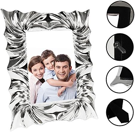 Desktop Picture Frame Made to Display Picture Size 5.91 x 7.87 inches -Glass front, Easel Back by GreenMore (9.06 inches x 10.63 inches)