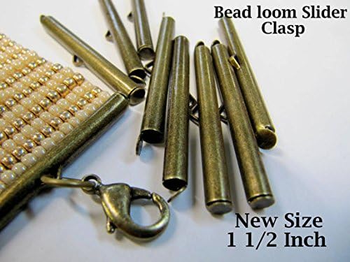 Bead Loom Slider Clasp, Bronze Color, 8 Package, 1 1/2 Inch Long, Bead loom Clasp, Bracelet Findings, Bead Looming Projects