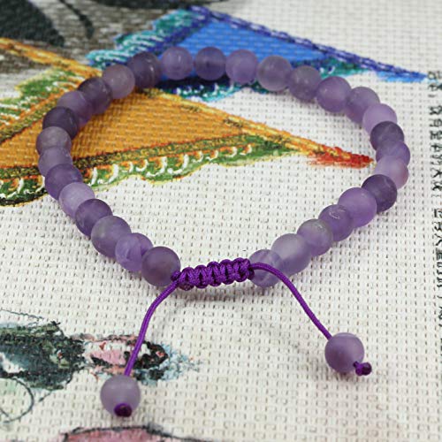 Handmade-Gemstone-6mm-Round-Beads-Adjustable-Braided-Macrame-Tassels-Chakra-Reiki-Bracelets-7-9-inch-Unisex