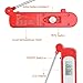 Habor Digital Meat Thermometer Cooking Temperature Kitchen Instant Read Sensor with Largre LCD, Folding Long Probe for BBQ Grill Smokers Chicken Turkey Cake Brewing Milk Ruby Red