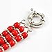 Jane Stone Red Bubble Necklace 3-Layer Illusion Necklace Wedding Bridal Jewelry(Fn0659-Red)