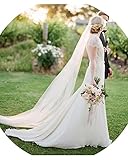 Anmor 2T Long Wedding Veils 2M Tulle Bridal Veil Ivory with Comb