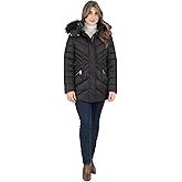 Nine West womens Puffer With Faux Fur Hood