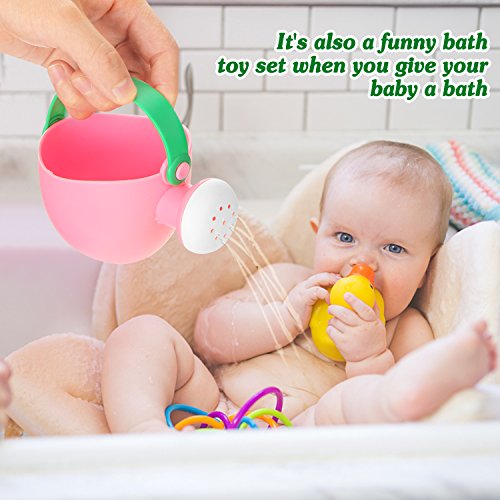 FITNATE Beach Toys Set Soft Plastic Pool Toy s/Bath Toys for Kids, Boys, Girls& Toddler, 10PCS with Mesh Bag , Bucket, Shovels, Rakes, Lots of Sand Molds (BPA Free) - Thumbnail 4