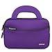 7-8 inch Tablet Sleeve, Evecase® 7~8 inch Tablet Ultra-Portable Neoprene Zipper Carrying Sleeve Case Bag with Accessory Pocket - Purple/Black