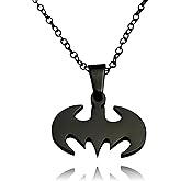 RZCXBS Women's Men' Lightweight Surgical Stainless Steel Bat Pendant Necklace Bat Charm Insect Necklace