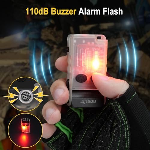 V20 Mini Torcia, Torcia Rotante a 180° con Luce UV 365nm, Allarme Buzzer 110dB, 1000 Lumen Super Luminoso con 13 Modalità, Impermeabile IP67, per Campeggio Escursionismo (bianco)