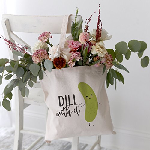The Cotton & Canvas Co. Dill With It Reusable Grocery Bag and Farmers Market Tote Bag