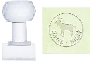 PH PANDAHALL PandaHall Goat Milk Acrylic Stamp - Square Soap Chapter Imprint for Handmade Cookie Clay Pottery Projects