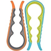 2 pcs Multi-Purpose Colourful Adjustable Rubber Strap Wrench Grip/Tighten Bottle Jar Can Opener for Small Hands, Seniors or A