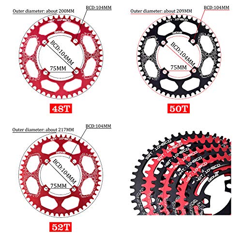 image for DECKAS 104BCD 32T 34T 36T 38T Narrow Wide Chainring, Single Chainring 