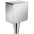 hansgrohe 26455000 FixFit Wall Outlet Square with Non-Return Valve Chrome, Silver
